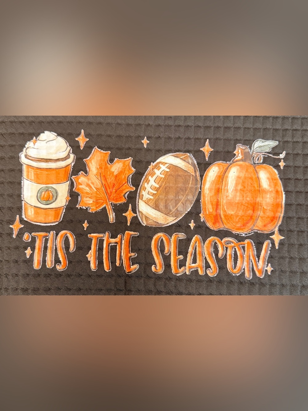 Tis The Season Pullover Sweatshirt Pumpkin Fall Season Football Size XL Black Wo